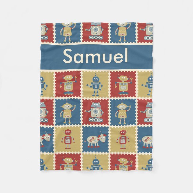 Samuel's Personalized Robot Blanket (Front)