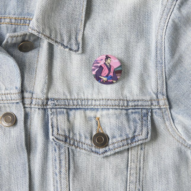 samurai 1 inch round button (In Situ)