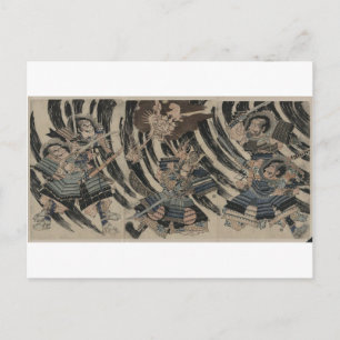 Samurai and Demon circa 1818 Postcard