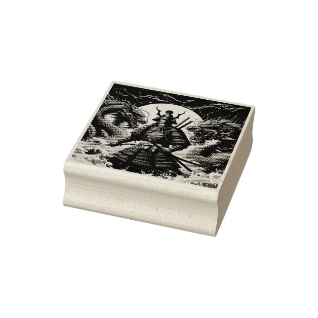 Samurai and Dragons Rubber Stamp (Stamp)