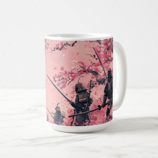 Samurai and Sakura Coffee Mug (Front Right)
