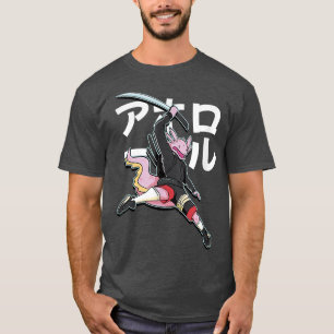 Samurai Aolotl Cartoon Funny T-Shirt