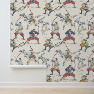 Samurai Archer Japanese Pattern Wallpaper