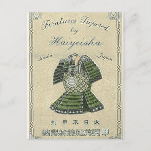 Samurai Armour Vintage Japanese Silk Label Postcard