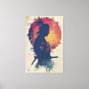 Samurai at Sunset Canvas Print