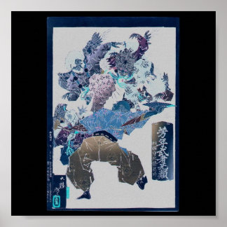 Samurai attacked by Tengu, Circa 1883 Poster
