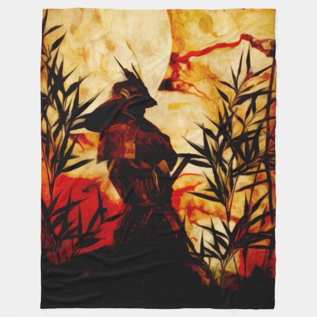 Samurai before battle fleece blanket (Front)
