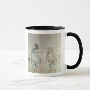 Samurai being followed by a servant mug