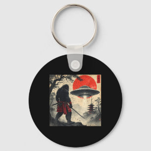 Samurai Bigfoot Japanese Ufo Vintage Graphic Ukiyo Keychain