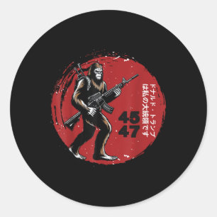Samurai Bigfoot Japanese Vintage Graphic 2025 Funn Classic Round Sticker