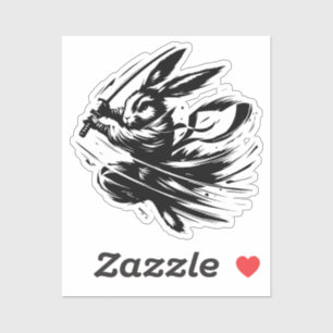 Samurai Bunny Black Ink Warrior Rabbit