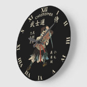 Samurai Bushido Eight Virtues Japanese Language Large Clock (Angle)