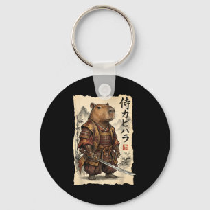 Samurai Capybara Japanese Art Vintage Graphic Funn Keychain