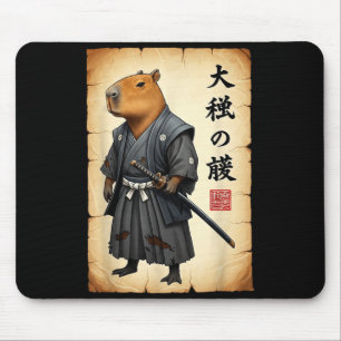 Samurai Capybara Japanese Art Vintage Graphic Funn Mouse Pad