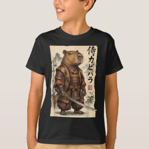 Samurai Capybara Japanese Art Vintage Graphic Funn T-Shirt
