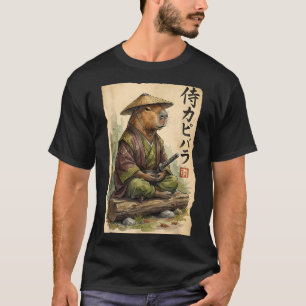 Samurai Capybara Japanese Art Vintage Graphic Funn T-Shirt
