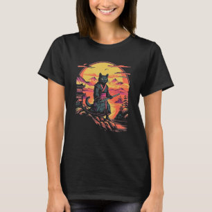 Samurai Cat Bushido Japanese Aesthetic Style T-Shirt