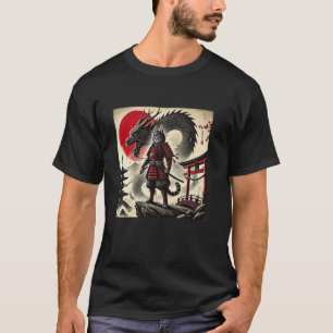 Samurai Cat Graphic Warrior Japanese Cat Ninja Men T-Shirt