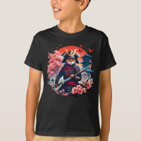 Samurai Cat Graphic Warrior Vintage Japanese Anime