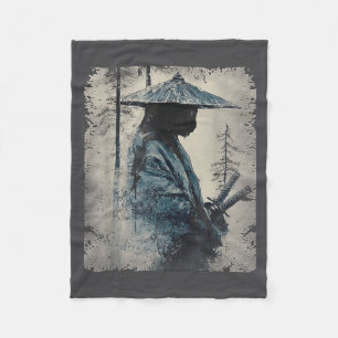 Samurai Cat Japanese Art Anime Men Women Kids Grap Fleece Blanket