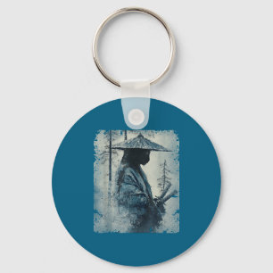 Samurai Cat Japanese Art Anime Men Women Kids Grap Keychain