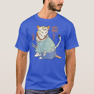 Samurai Cat Japanese Ninja Warrior Kawaii Japan Vi T-Shirt