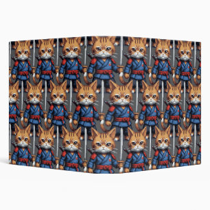 Samurai Cat Pixel Art Binder