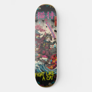 SAMURAI CAT Skateboard Art – Japanese Spirit