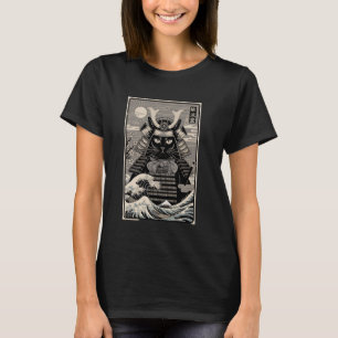 Samurai Cat Vintage Japanese Ukiyo e Art T-Shirt