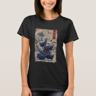 Samurai Cat Warrior Ukiyo Ink Artwork Cat Samurai T-Shirt