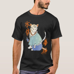 Samurai Cat with Katana Catmurai Japanese Warrior T-Shirt