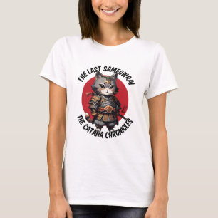 Samurai Cat Women White T-Shirt