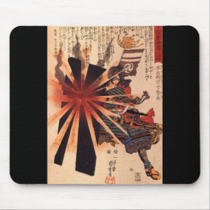 Samurai defending against exploding shell mouse pad