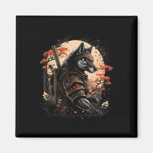 Samurai Dog Japanese Tattoo Graphic For Men Boys W Magnet