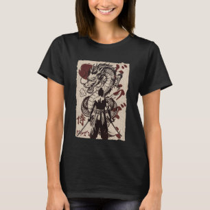 Samurai Dragon Vintage Japanese Aesthetic Retro Ni T-Shirt