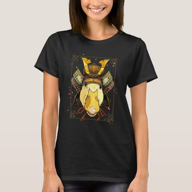 Samurai Duck Farmer Japanese Warrior Bushido Japan T-Shirt (Front)