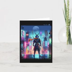 Samurai Electric Pole In Japanese Retro Cyberpunk Card