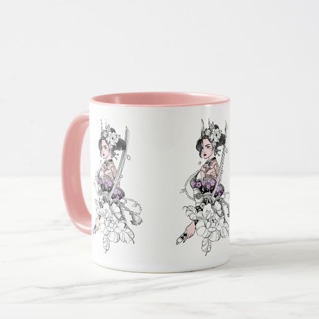 Samurai Female Warrior Mug (Front Left)
