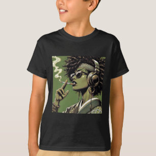 Samurai Femme Retro Vibes With Modern Cool Sticker T-Shirt