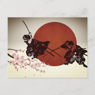 Samurai Fight Holiday Postcard
