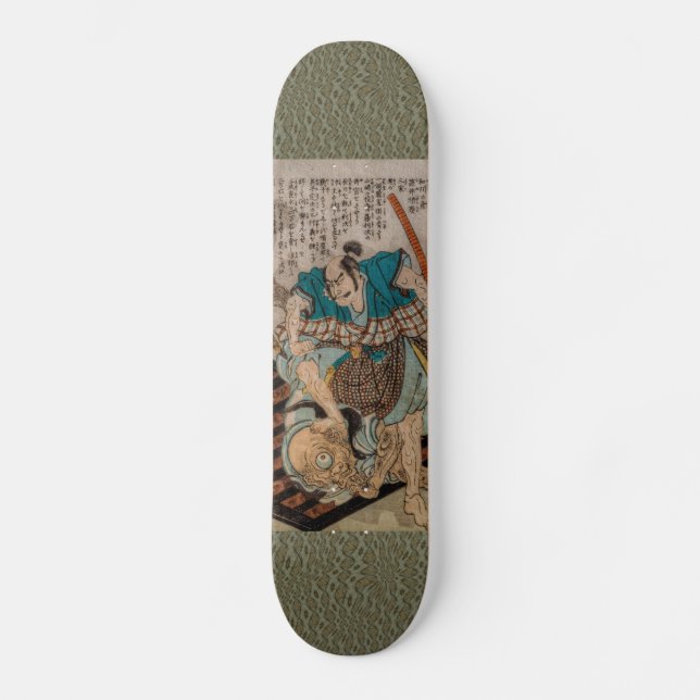 Samurai Fighting A Cyclops Skateboard (Front)