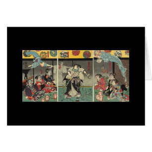 Samurai fighting ghosts and snakes c. 1850