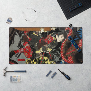 SAMURAI FIGHTING GIANT SNAKE TOAD DESK MAT