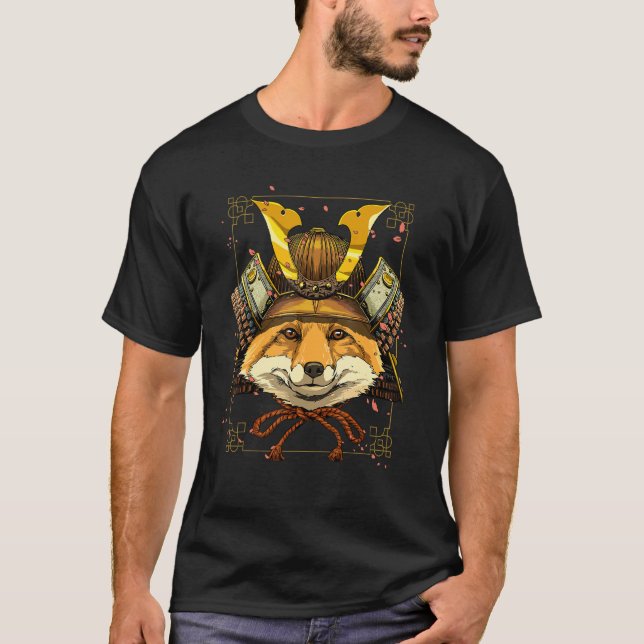 Samurai Fox Hunting Japanese Warrior Bushido Japan T-Shirt (Front)