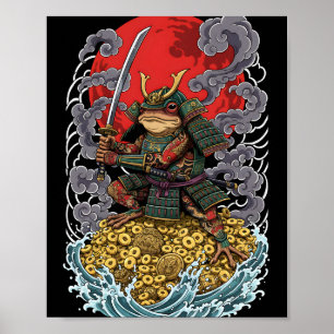 Samurai Frog of Fortune – Mythical Warrior Art Poster