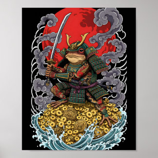 Samurai Frog of Fortune – Mythical Warrior Art Poster