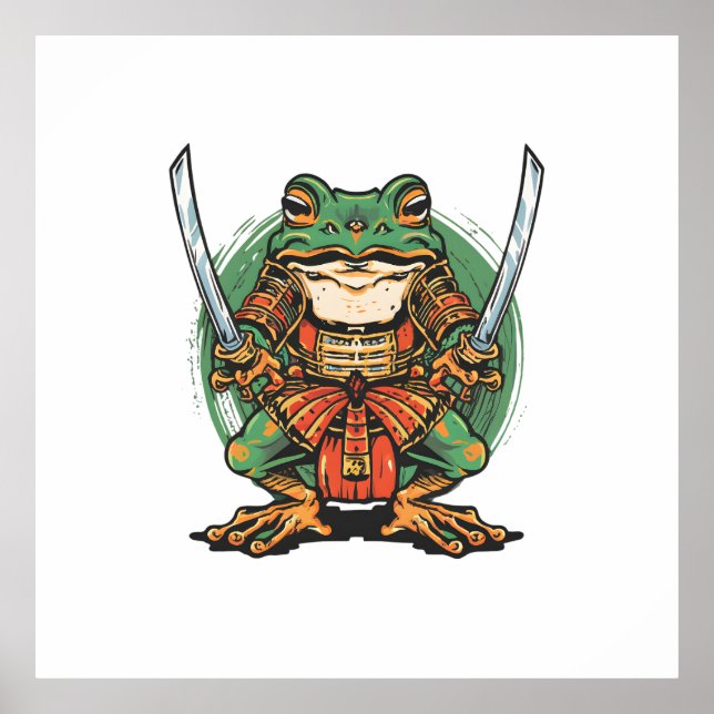  Samurai frog warrior Poster (Front)