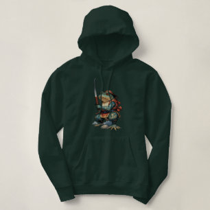 Samurai Frog Warrior with Katana Hoodie