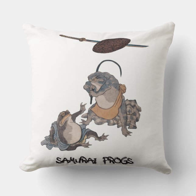 SAMURAI FROGS SCENE #1 OUTDOOR PILLOW (Front)