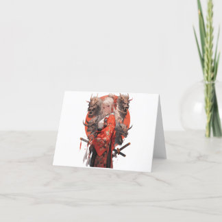Samurai Girl Thank You Card